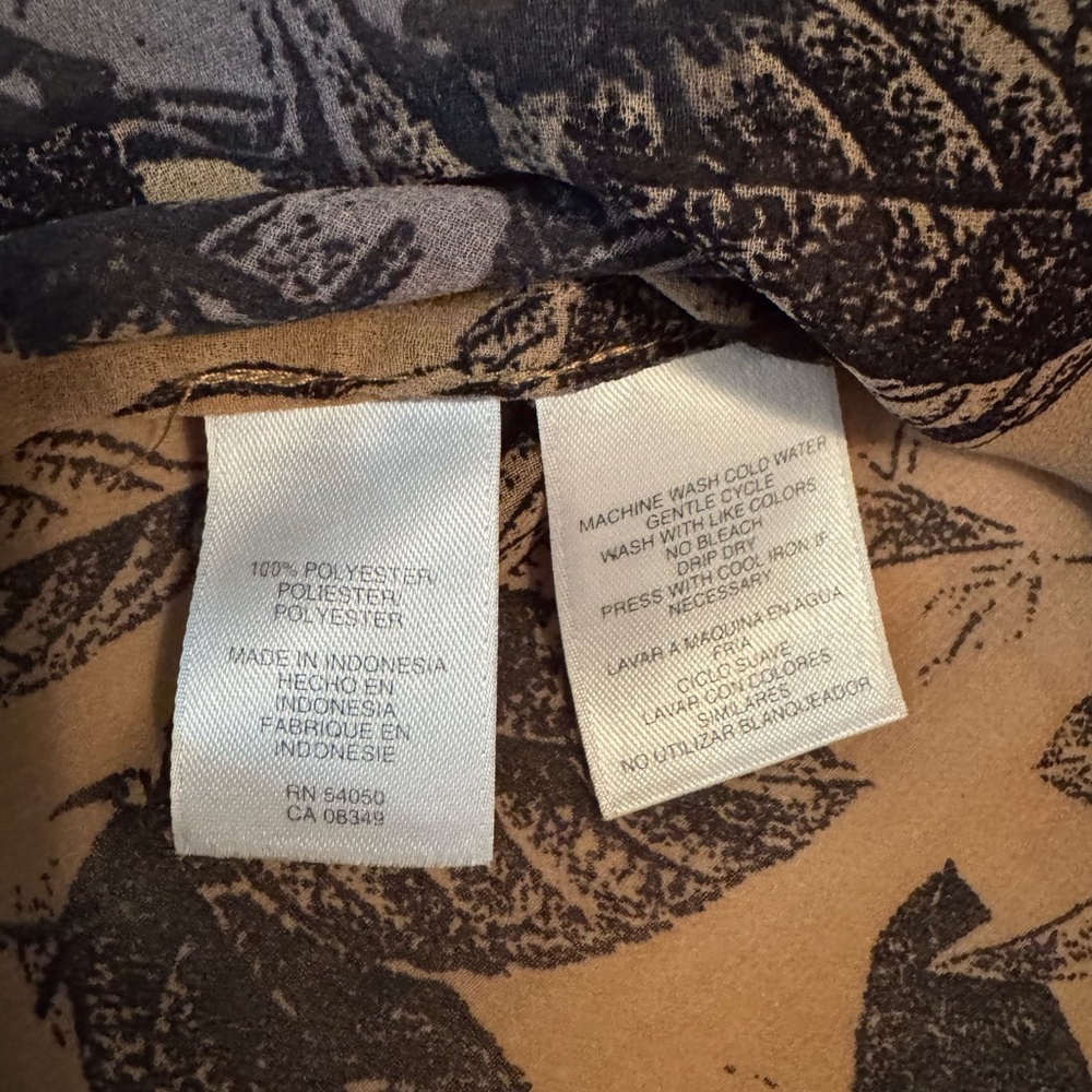 Anne Klein Floral Sheer Blouse - Brown and Gray - Picture 9 of 9